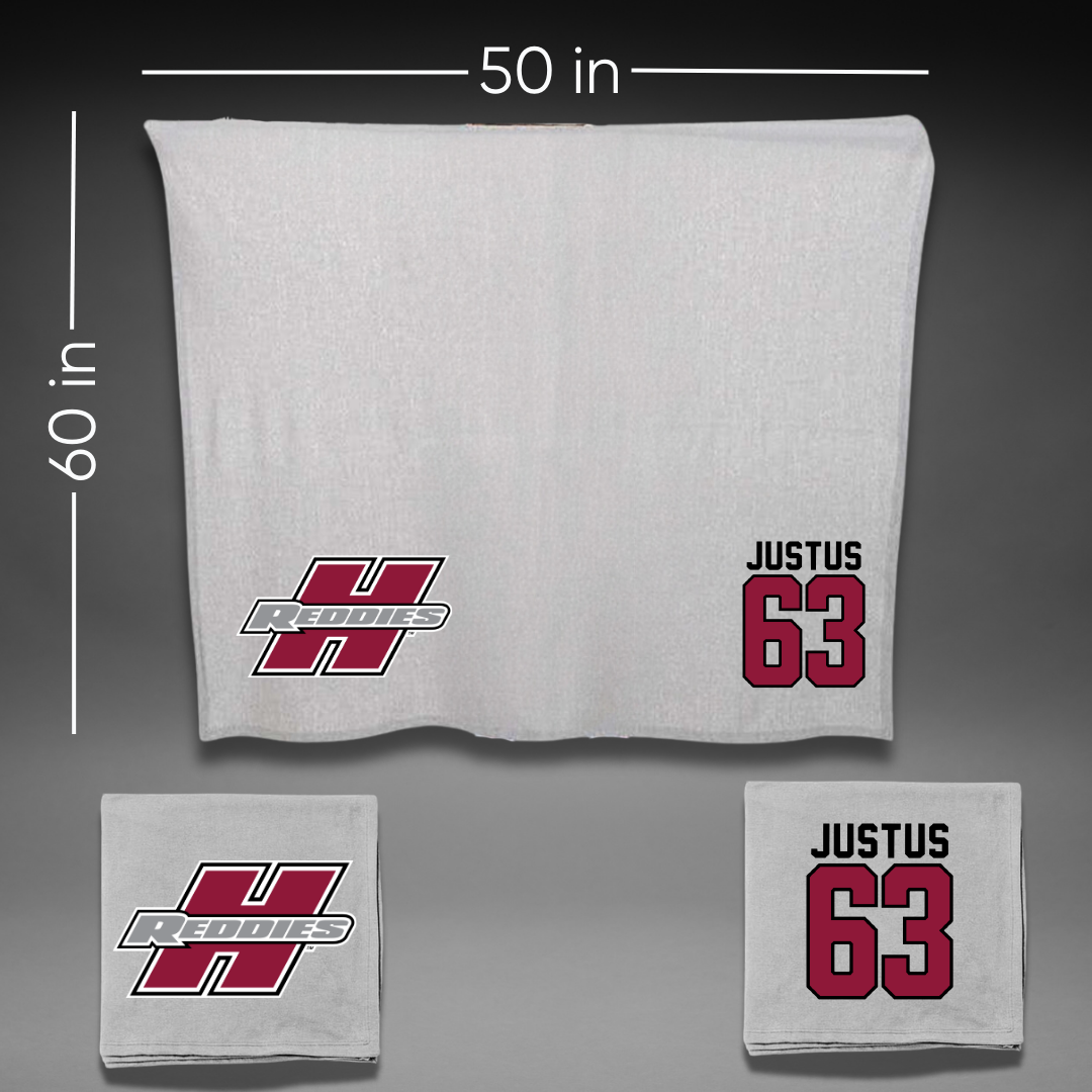 Henderson State University Football Gray Blanket - #63 Conner Justus