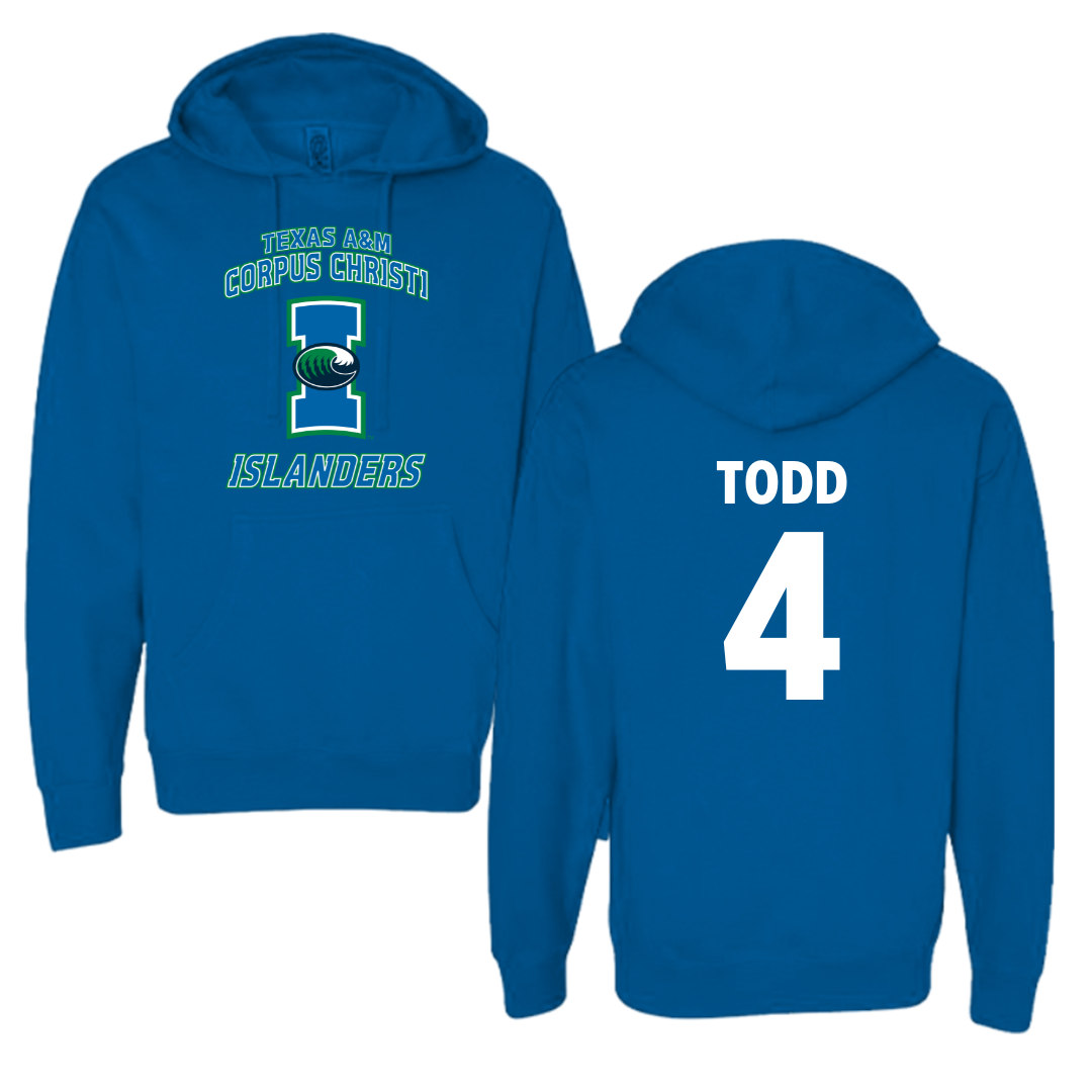 Texas A&M University-Corpus Christi Softball Blue Hoodie - #4 Riley Todd