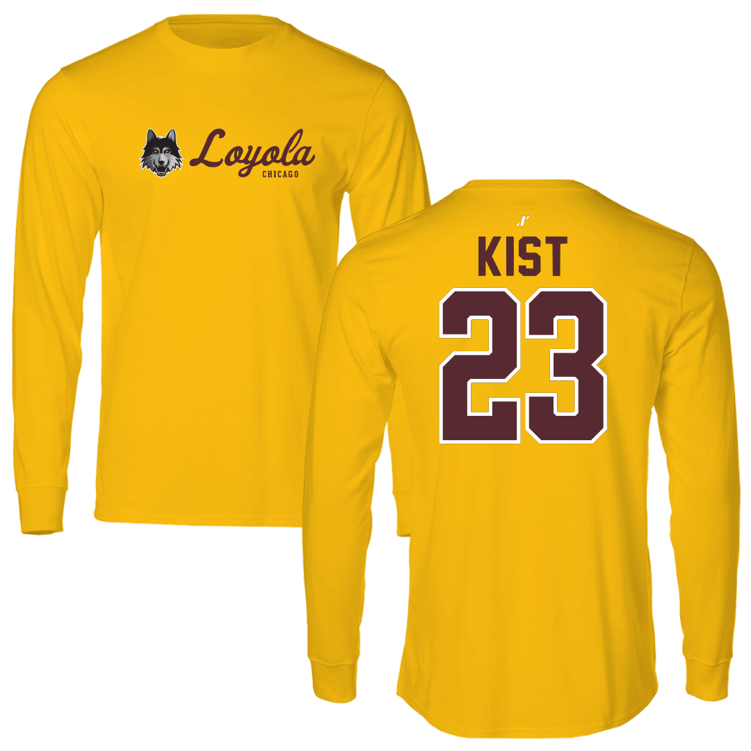 Loyola University-Chicago Soccer Gold General Performance Long Sleeve - #23 Kameron Kist