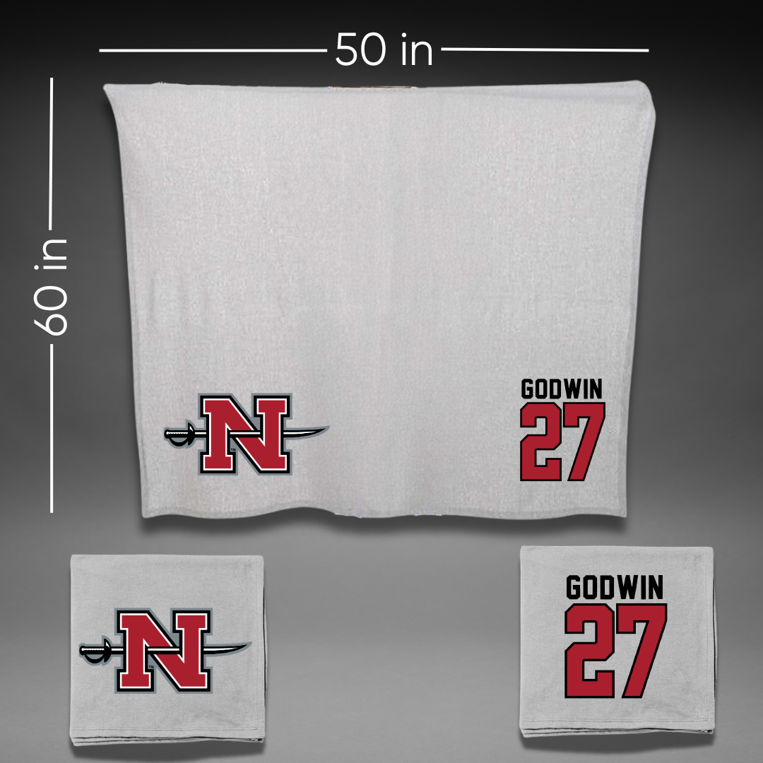 Nicholls State University Soccer Gray Blanket - #27 Emma Godwin