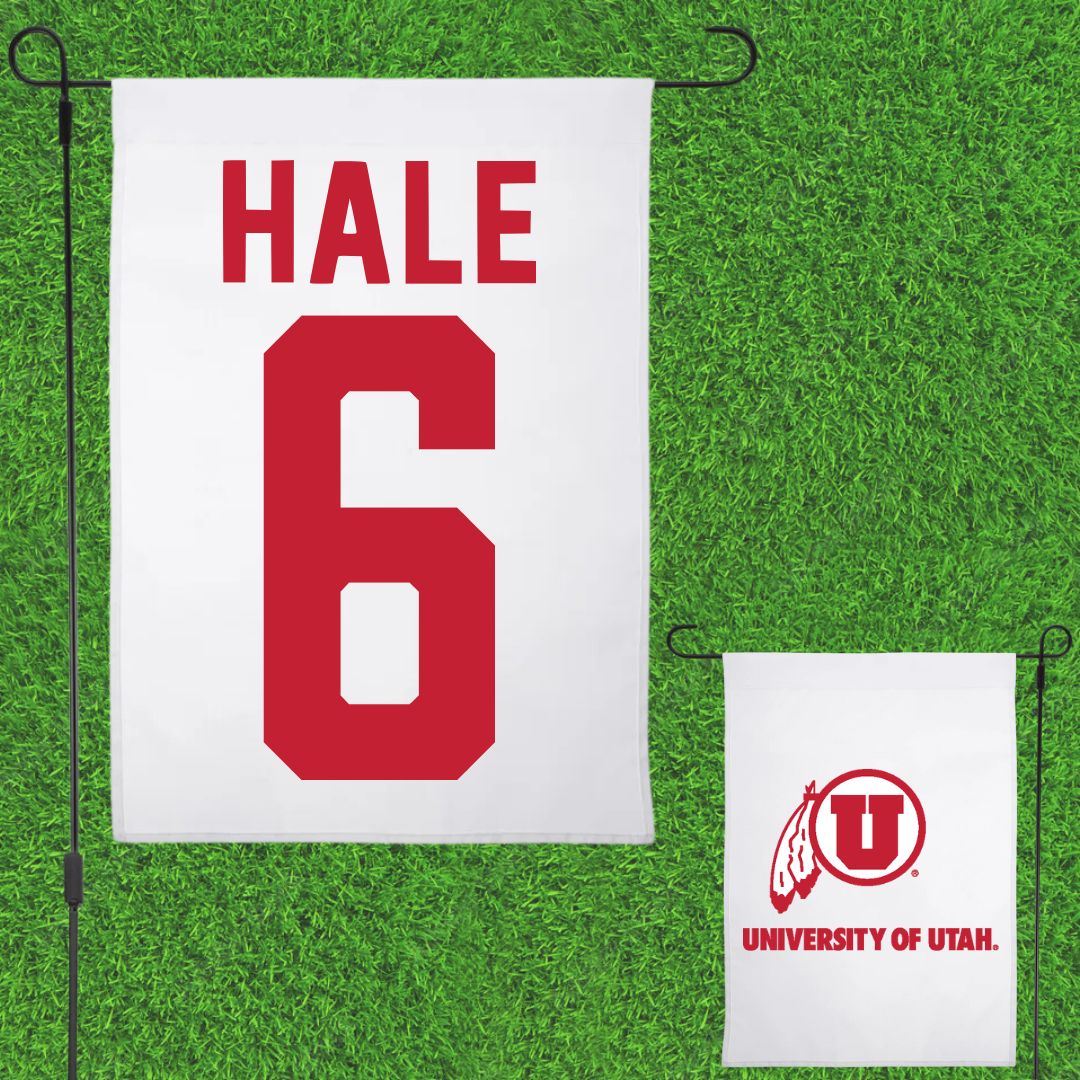 University of Utah Soccer White Garden Flag - #6 Brooke Hale