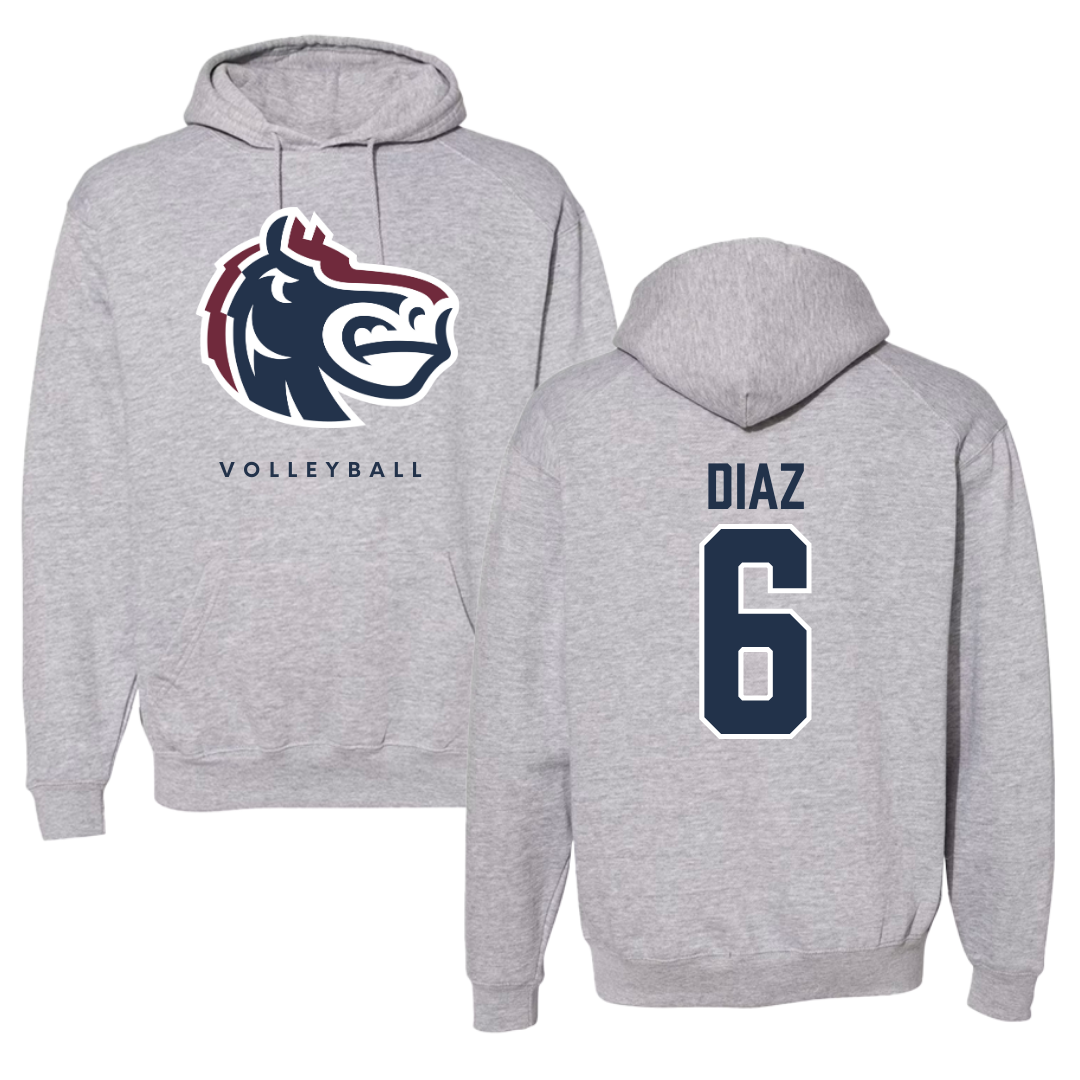 Fairleigh Dickinson University-Metropolitan Campus Volleyball Gray Hoodie - #6 Diego Diaz