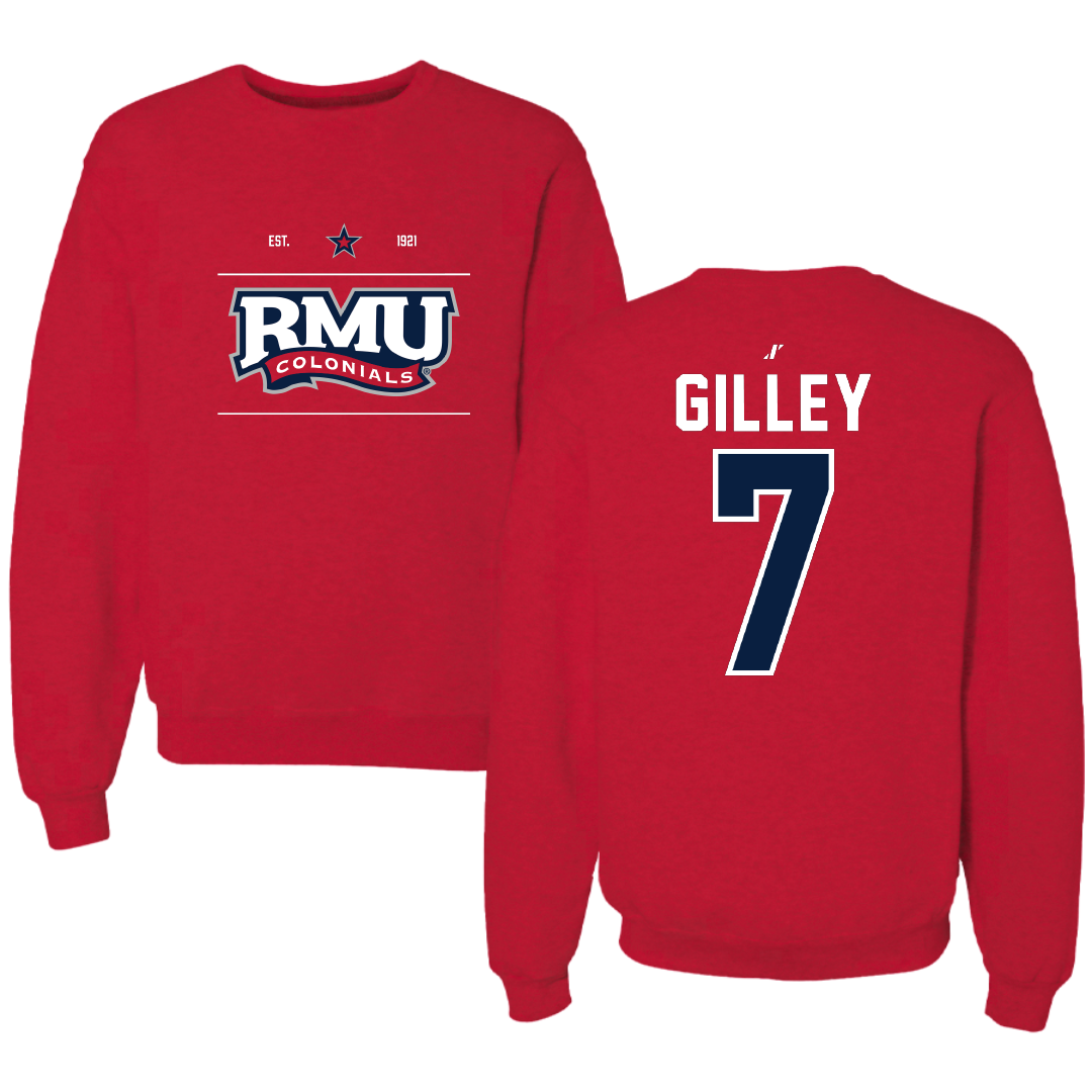 Robert Morris University Soccer Red General Crewneck - #7 Chase Gilley