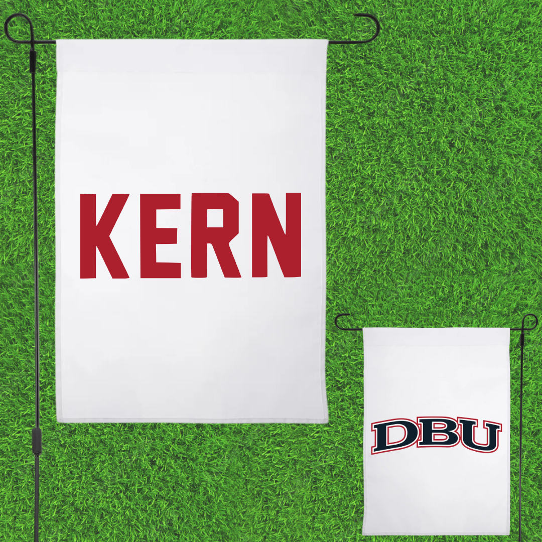 Dallas Baptist University TF and XC White Garden Flag - Emily Kern