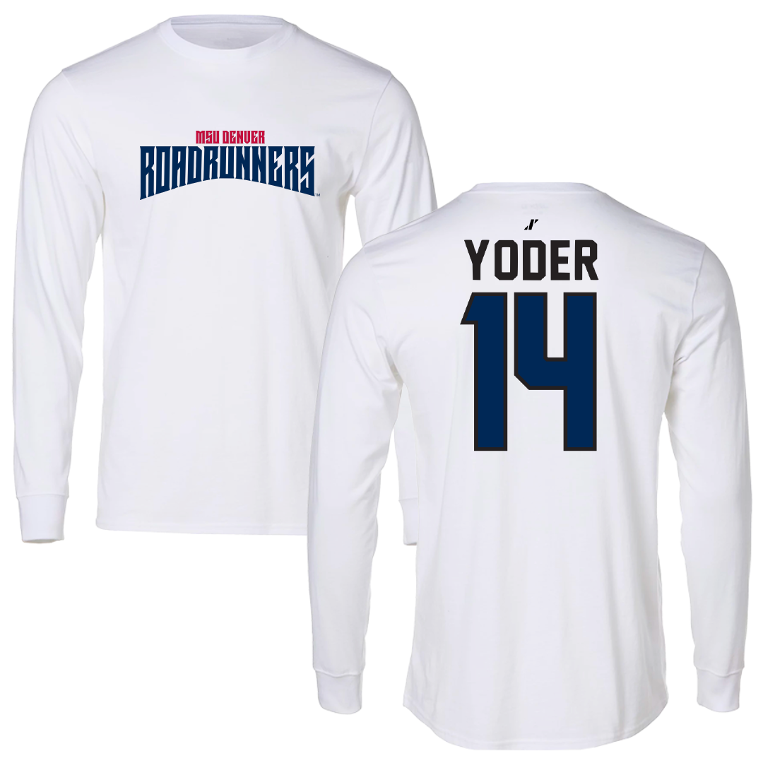 Metropolitan State University of Denver Soccer White Classic Long Sleeve - #14 Monica Yoder