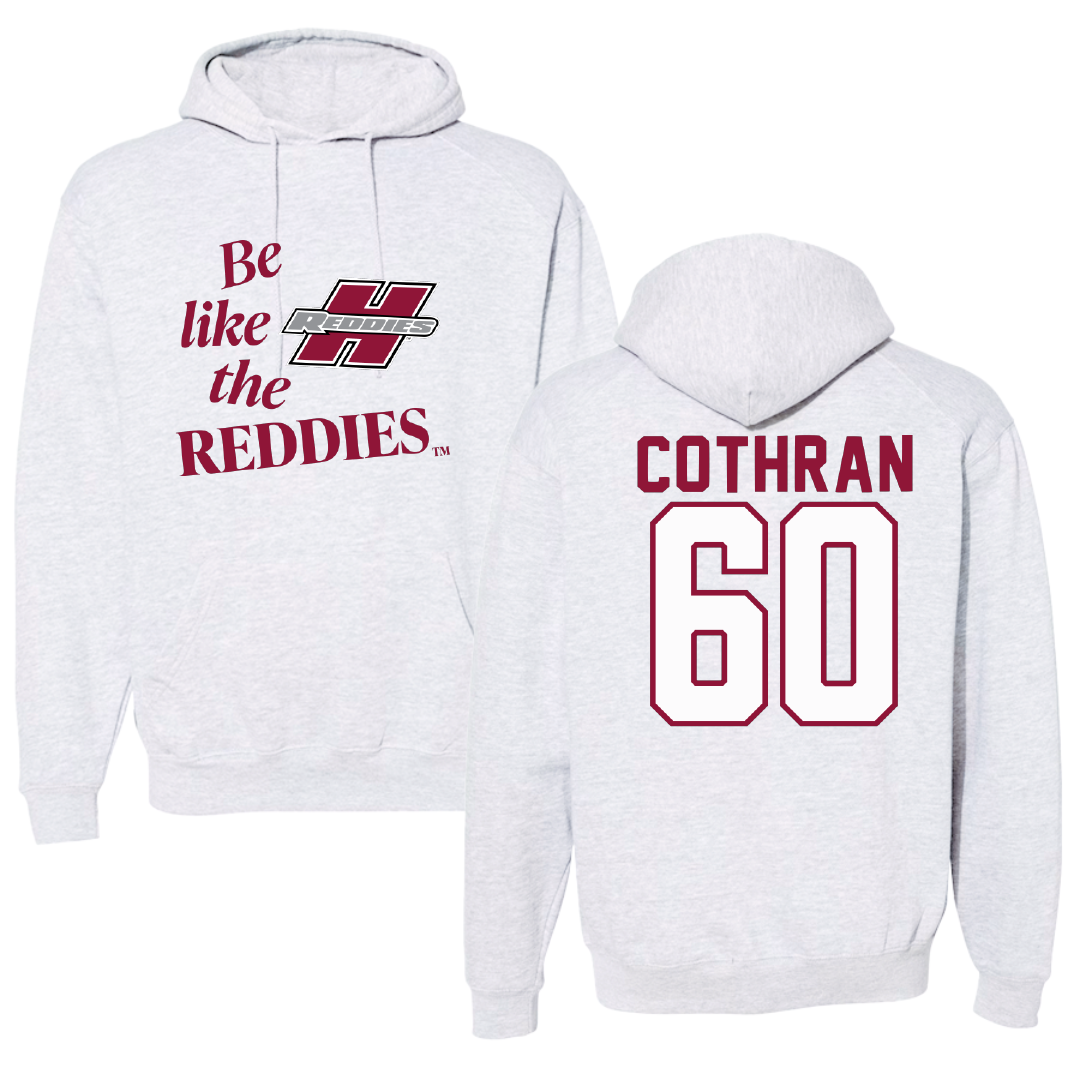 Henderson State University Football Light Gray Be Like Us Hoodie - #60 Isaac Cothran