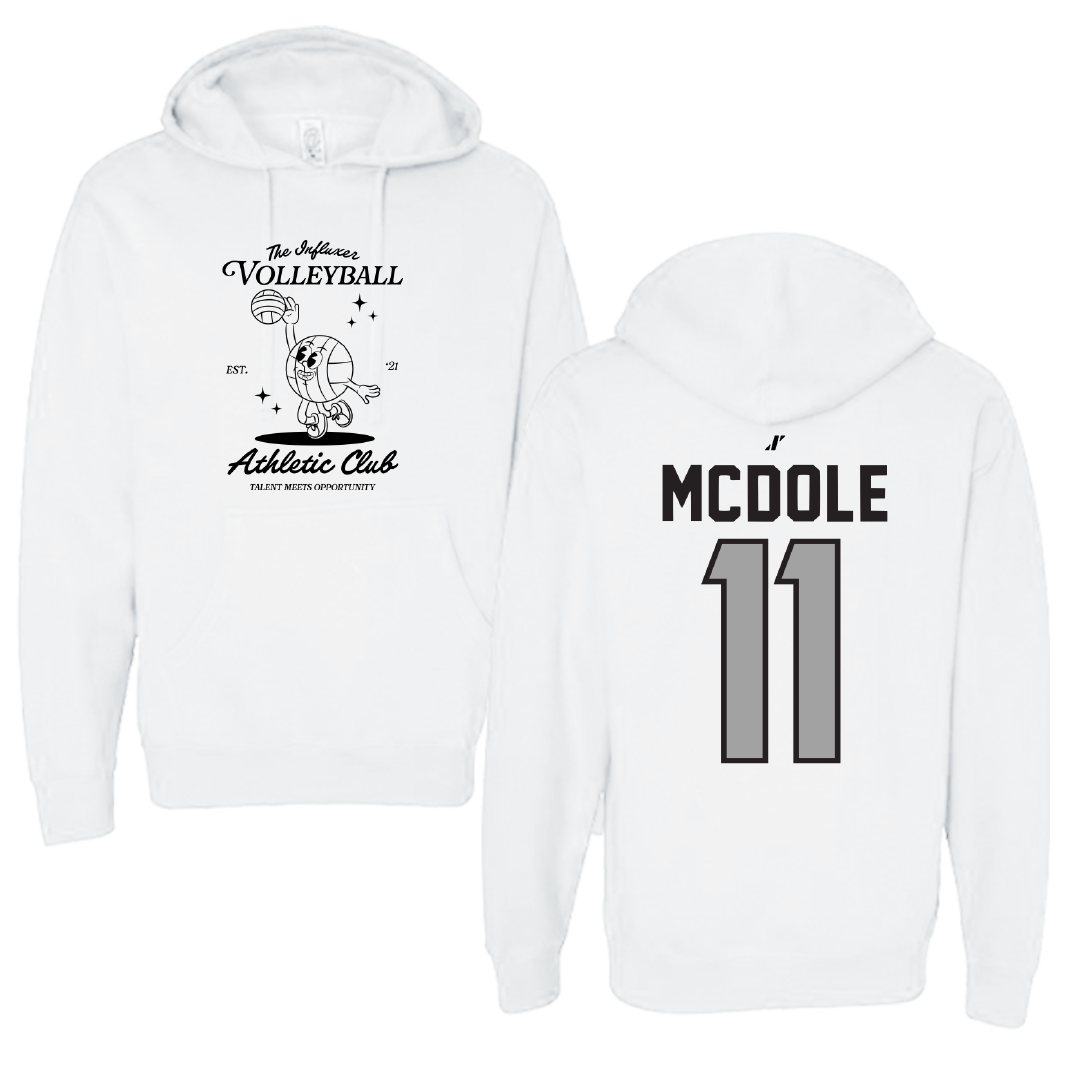 Volleyball White Influxer Athletic Club Hoodie - #11 Grace McDole