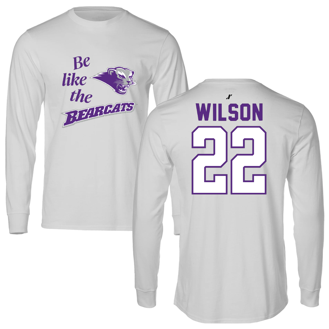 Southwest Baptist University Softball Light Gray Be Like Us Performance Long Sleeve - #22 Malea Wilson