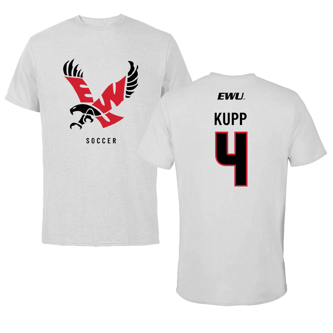 Eastern Washington University Soccer Light Gray Performance Tee - #4 Katrina Kupp