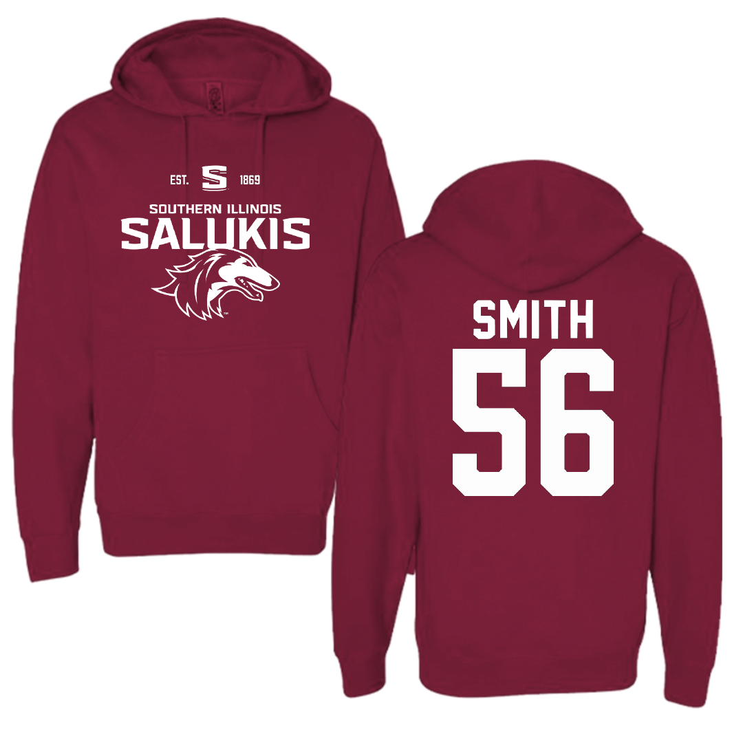 Southern Illinois University at Carbondale Football Maroon General Hoodie - #56 Carmelo Smith
