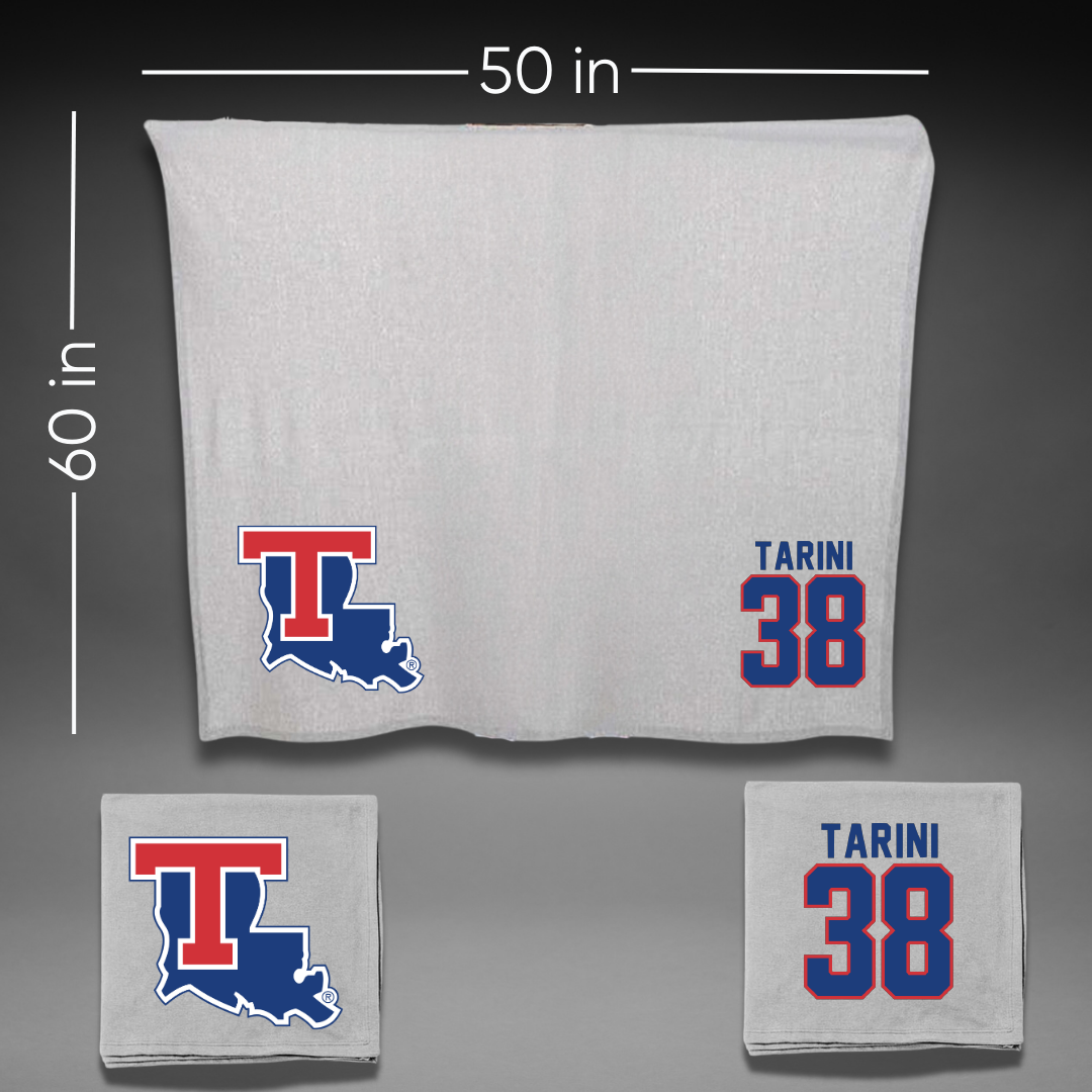 Louisiana Tech University Baseball Gray Blanket - #38 Reece Tarini