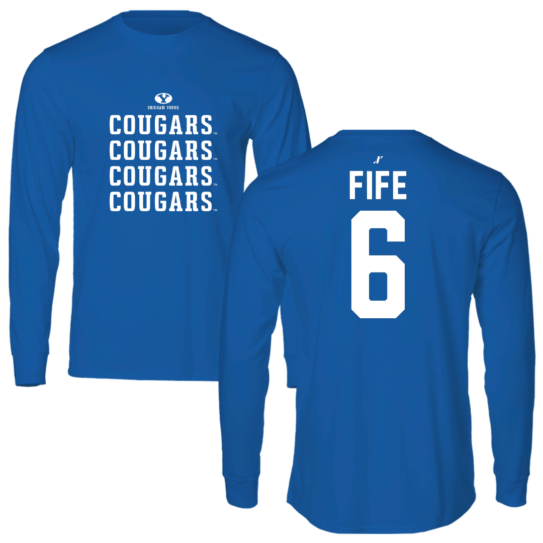 Brigham Young University Volleyball Blue General Performance Long Sleeve - #6 Jackson Fife