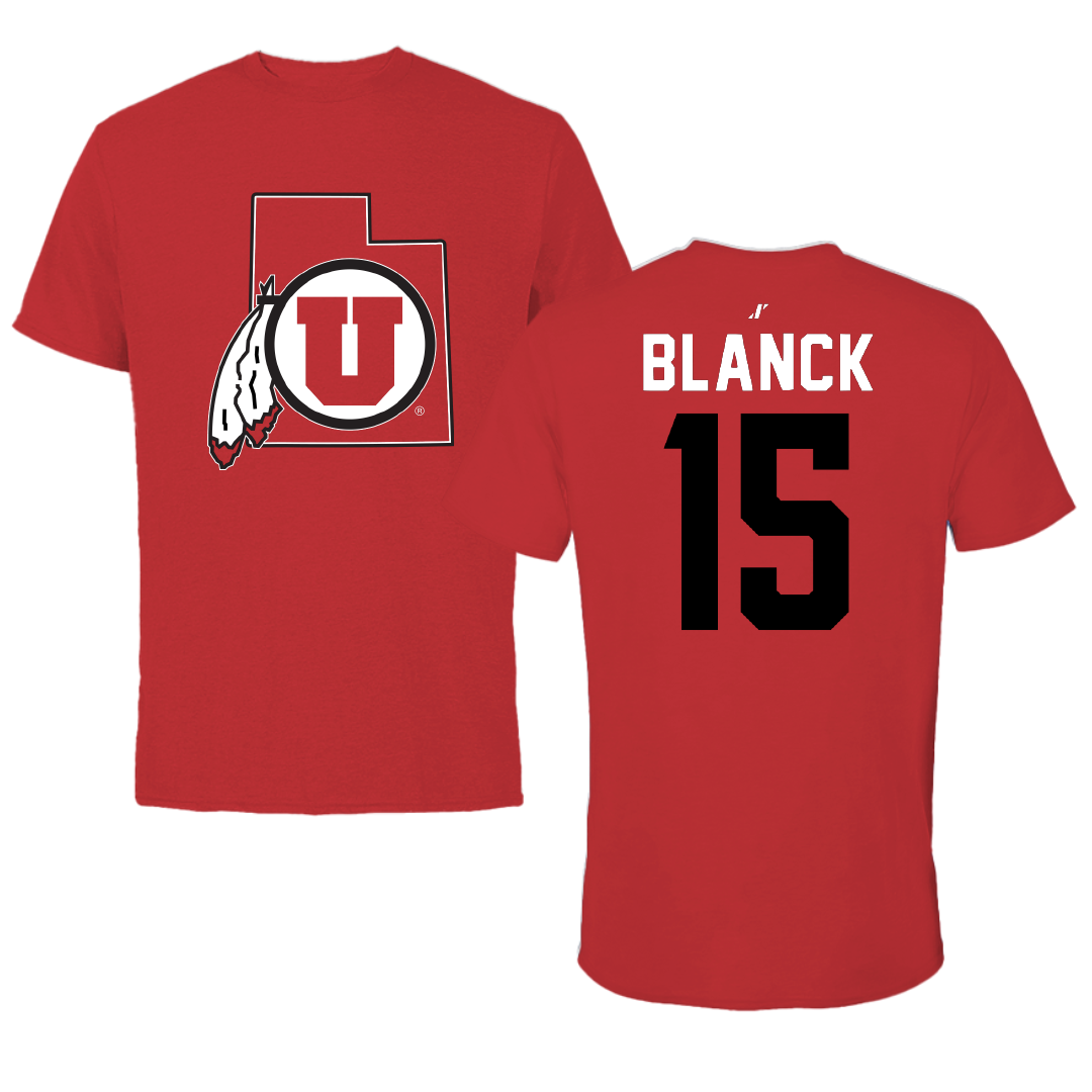 University of Utah Basketball Red State Performance Tee - #15 Alyssa Blanck
