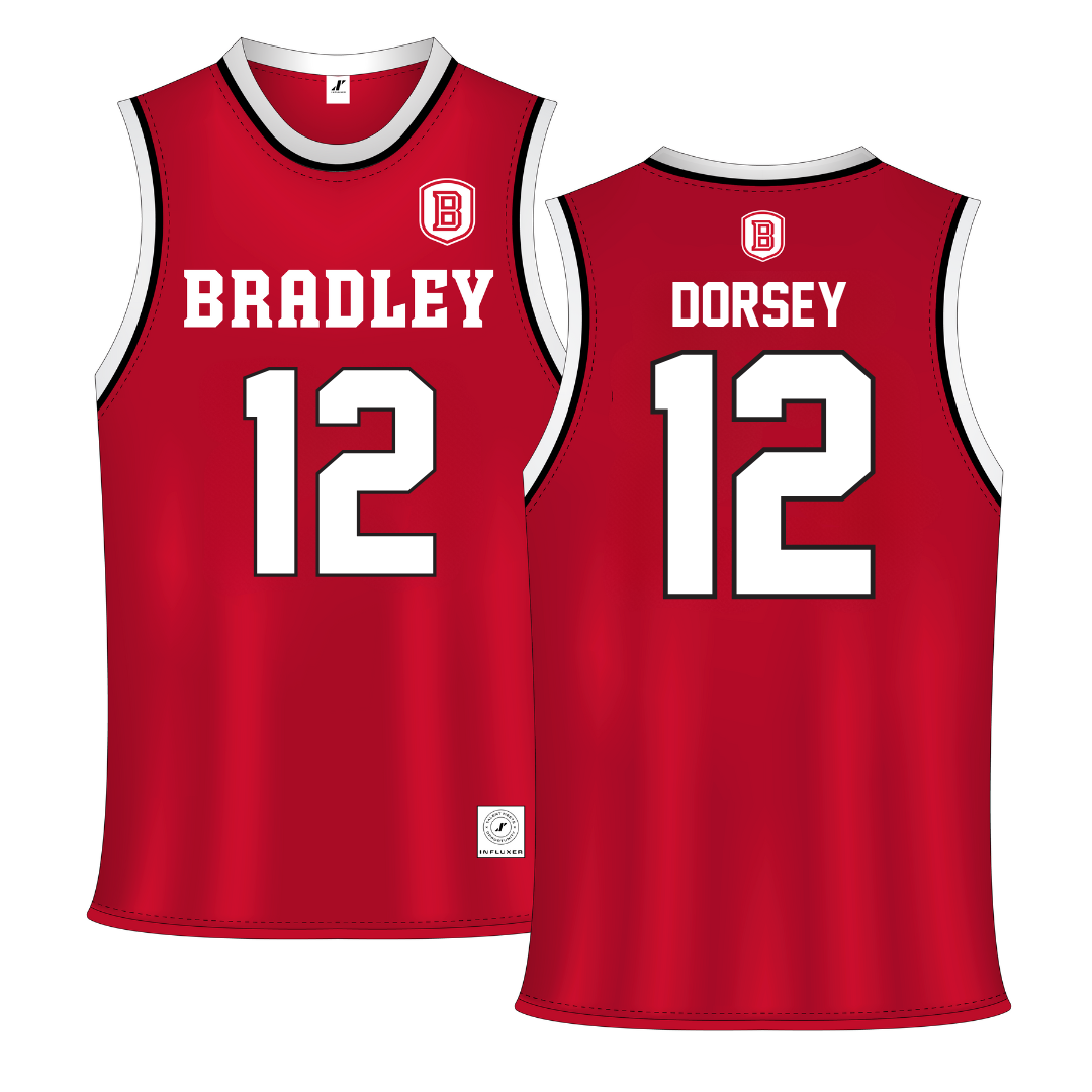 Bradley University Red Basketball Jersey - #12 Nika Dorsey