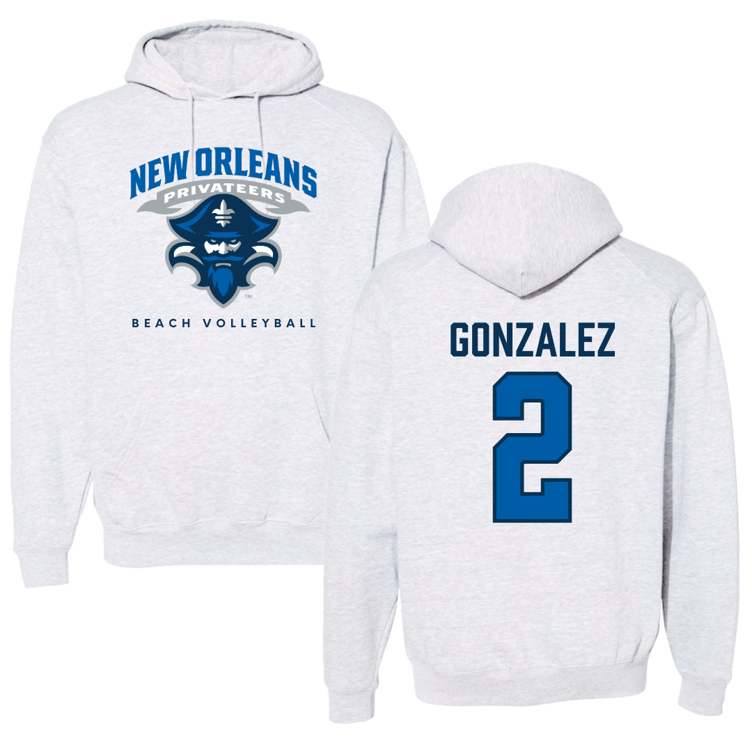 University of New Orleans Beach Volleyball Gray Hoodie - #2 Stephanie Gonzalez