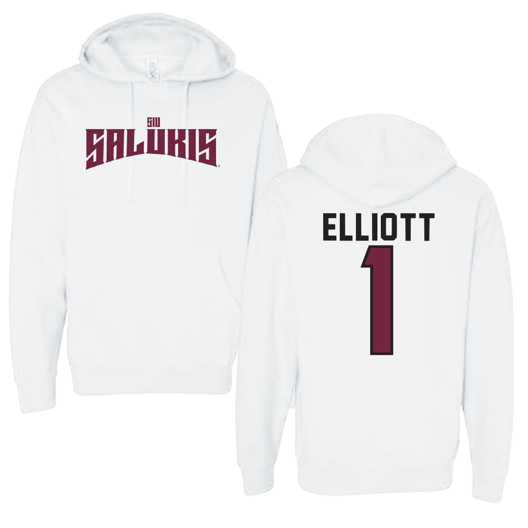 Southern Illinois University at Carbondale Football White Classic Hoodie - #1 Romeir Elliott