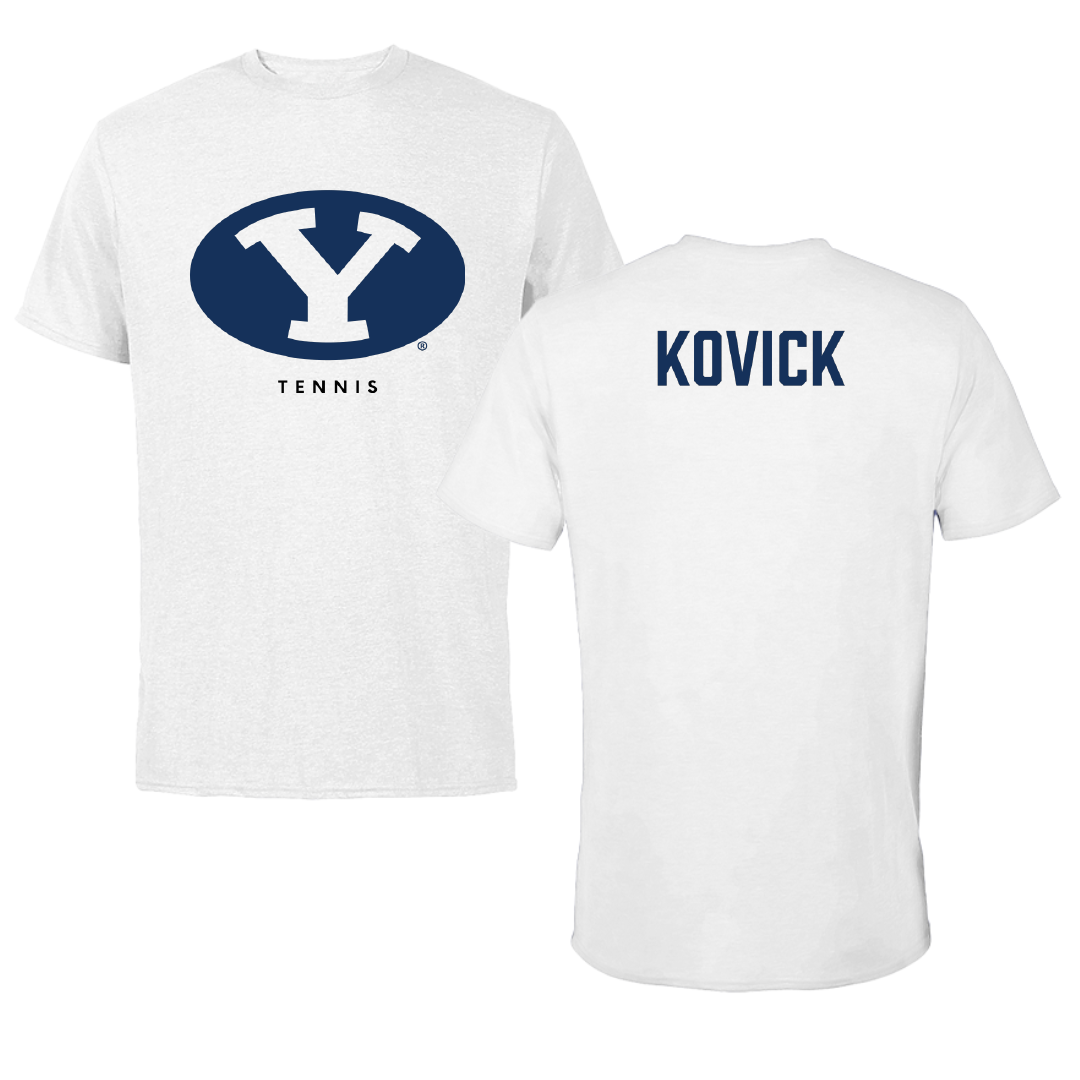Brigham Young University Tennis White Performance Tee - Kendall Kovick