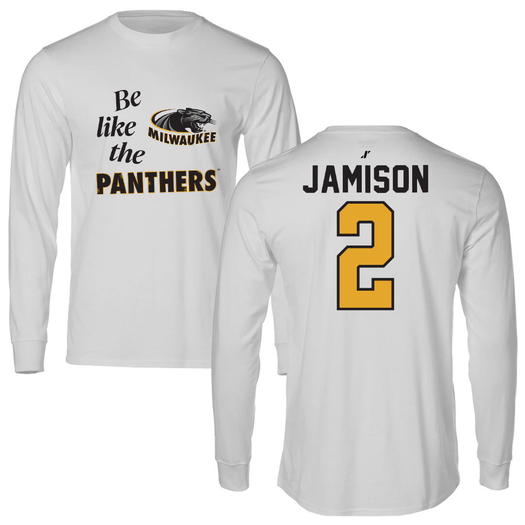 University of Wisconsin-Milwaukee Basketball Light Gray Be Like Us Long Sleeve - #2 Elijah Jamison