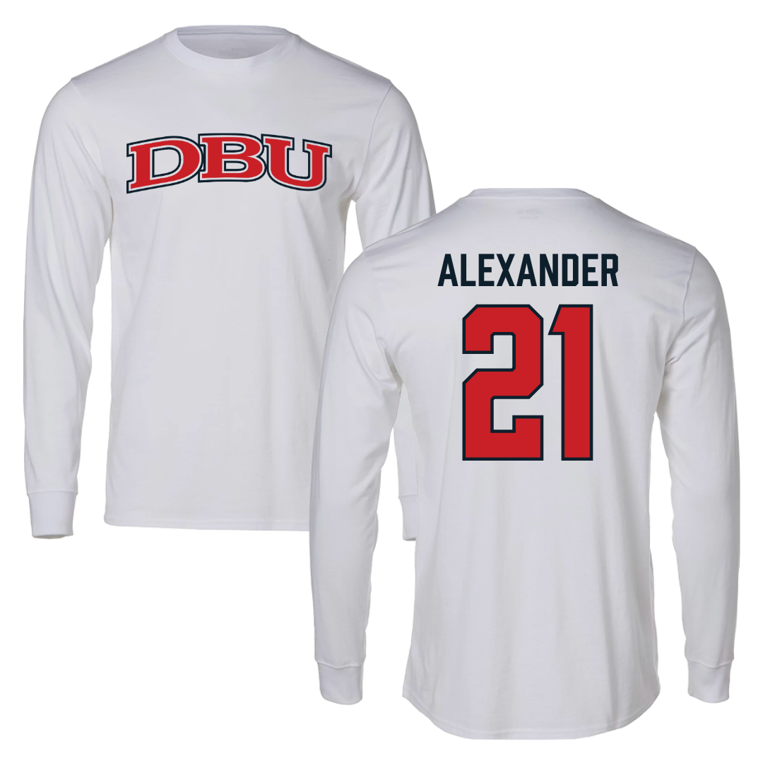 Dallas Baptist University STUNT White Long Sleeve - #21 Avery Alexander