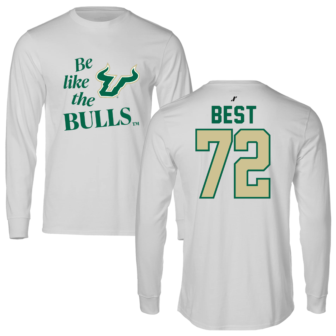 University of South Florida Football Light Gray Be Like Us Long Sleeve - #72 Cole Best