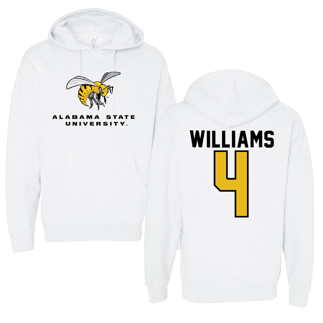 Alabama State University Soccer White Block Hoodie - #4 Tatyana Williams