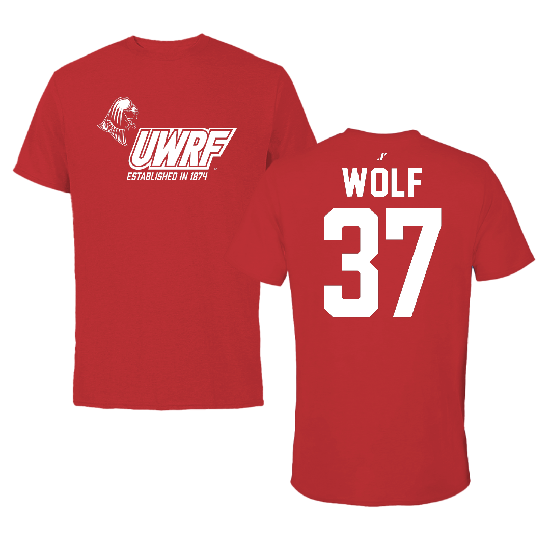 University of Wisconsin-River Falls Football Red General Performance Tee - #37 Brayden Wolf