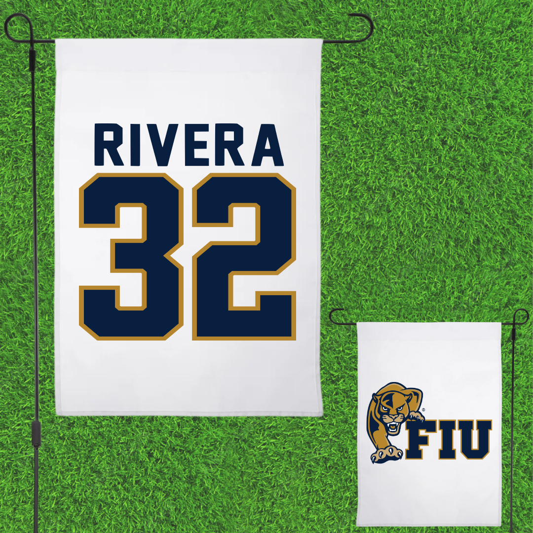 Florida International University Baseball White Garden Flag - #32 Nelson Rivera