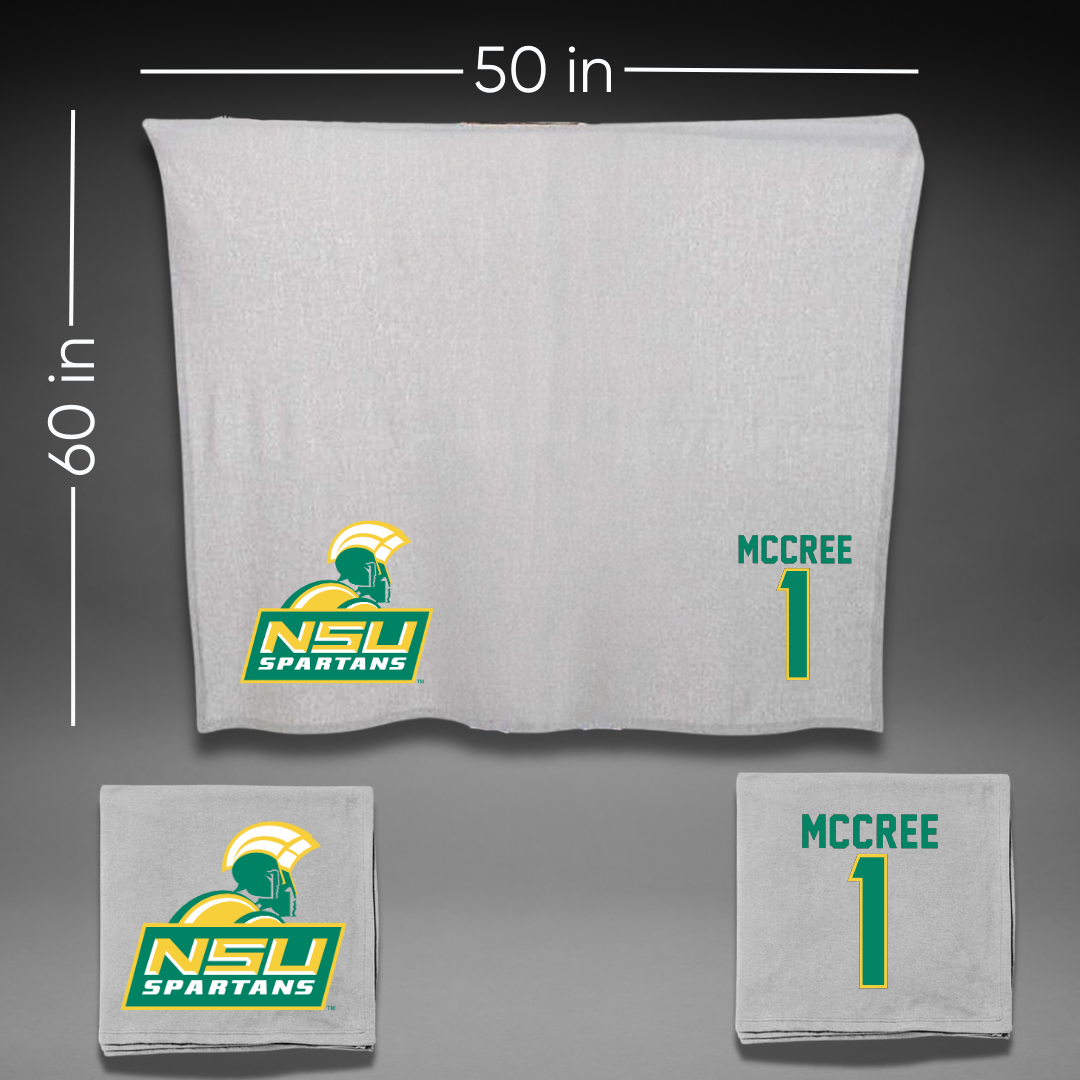 Norfolk State University Volleyball Gray Blanket - #1 Sydney McCree