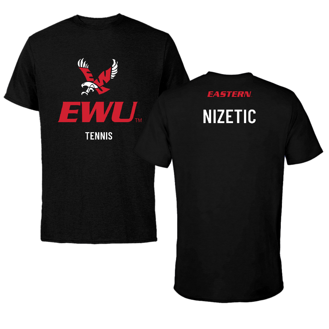 Eastern Washington University Tennis Black EWU Performance Tee - Leandra Nizetic