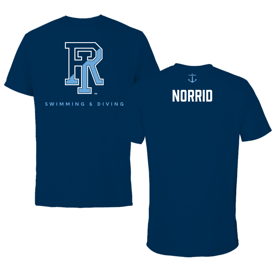 University of Rhode Island Swimming & Diving Navy Performance Tee - Logan Norrid