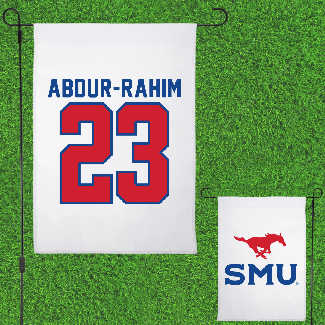 Southern Methodist University Basketball White Garden Flag - #23 Amirah Abdur-Rahim