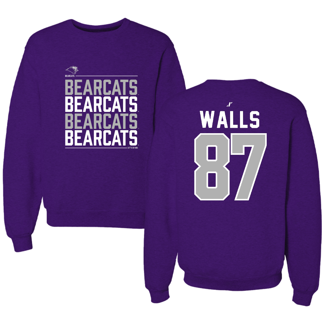 Southwest Baptist University Football Purple General Crewneck - #87 Gabriel Walls