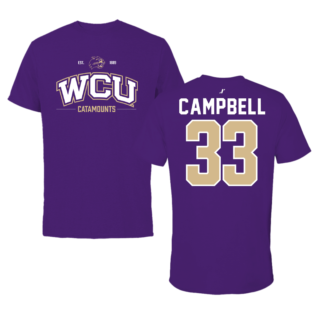 Western Carolina University Football Purple General Tee - #33 Lee Campbell