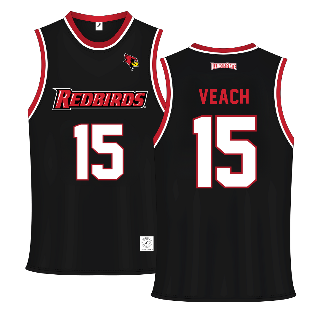 Illinois State University Black Basketball Jersey - #15 Taylor Veach