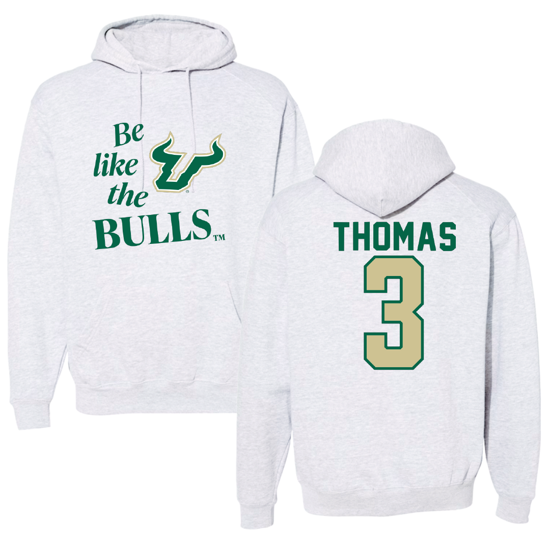 University of South Florida Volleyball Light Gray Be Like Us Hoodie - #3 Miya Thomas
