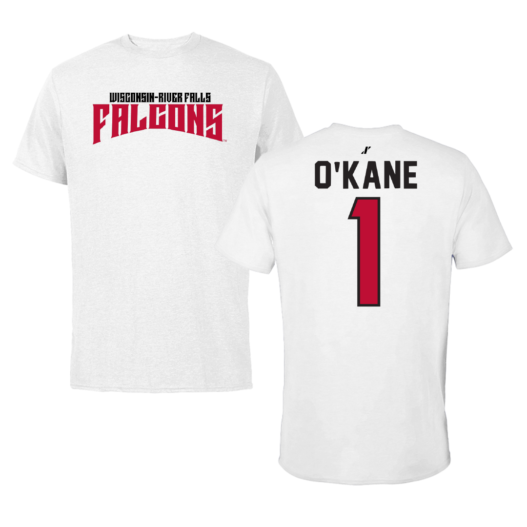 University of Wisconsin-River Falls Ice Hockey White Classic Tee - #1 Jordan O'Kane