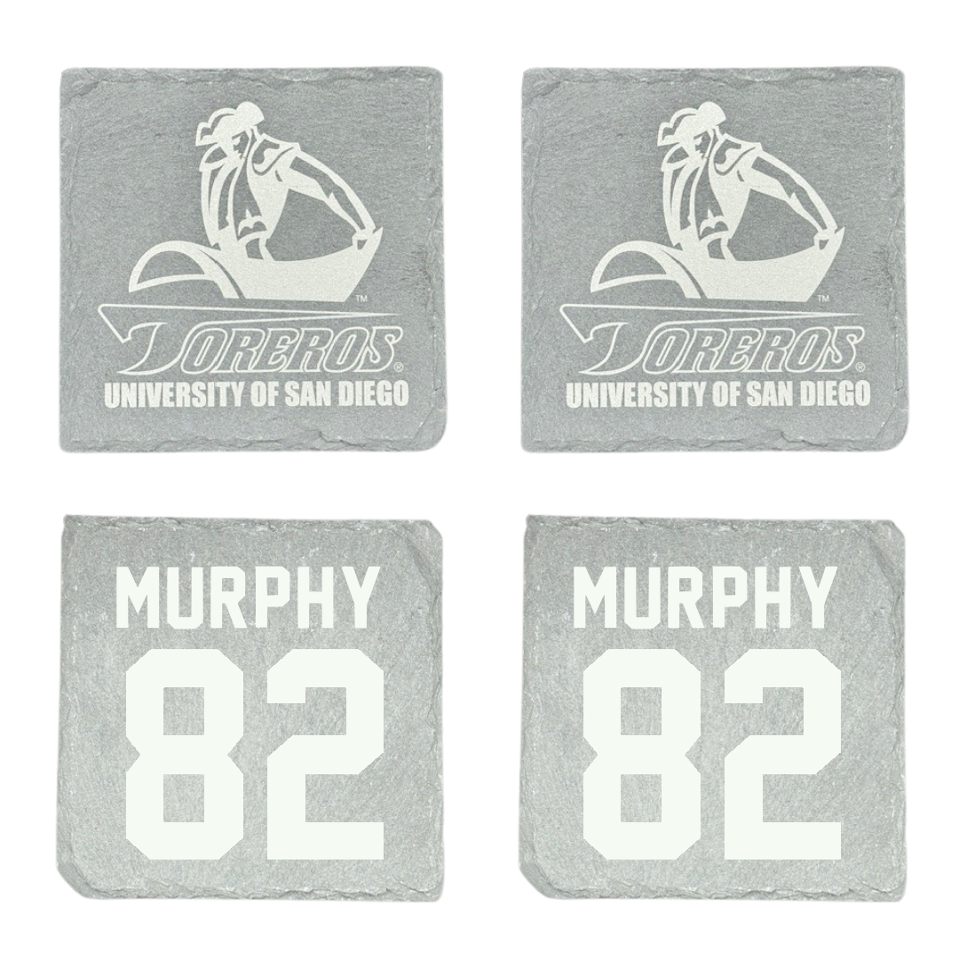 University of San Diego Football Stone Coaster (4 Pack)  - #82 Kollen Murphy