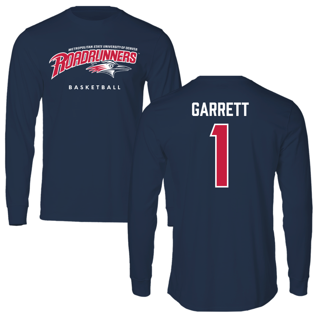 Metropolitan State University of Denver Basketball Navy Performance Long Sleeve - #1 KJ Garrett