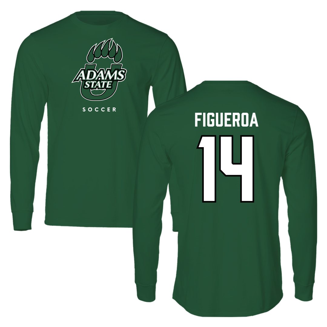 Adams State University Soccer Forest Green Long Sleeve - #14 Angelica Figueroa