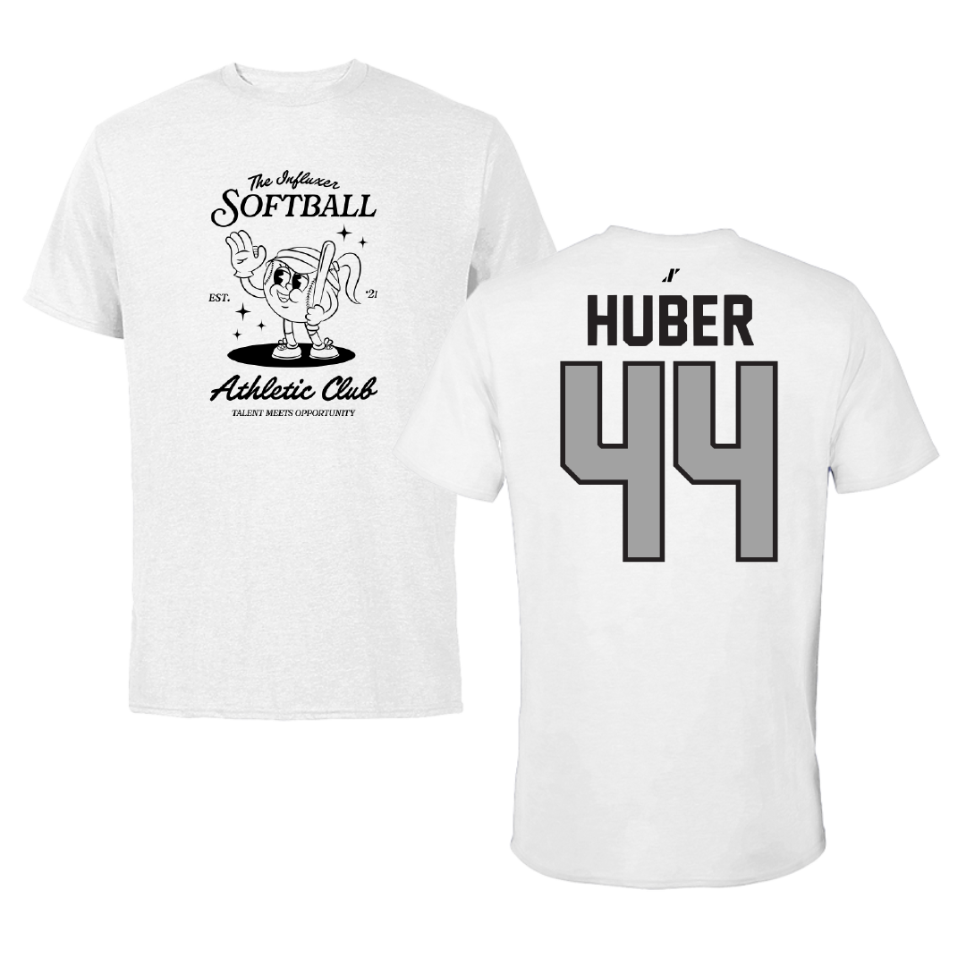 Softball White Influxer Athletic Club Tee - #44 Hina Huber