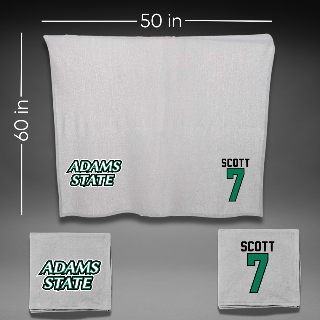 Adams State University Football Gray Blanket - #7 Jalen Scott