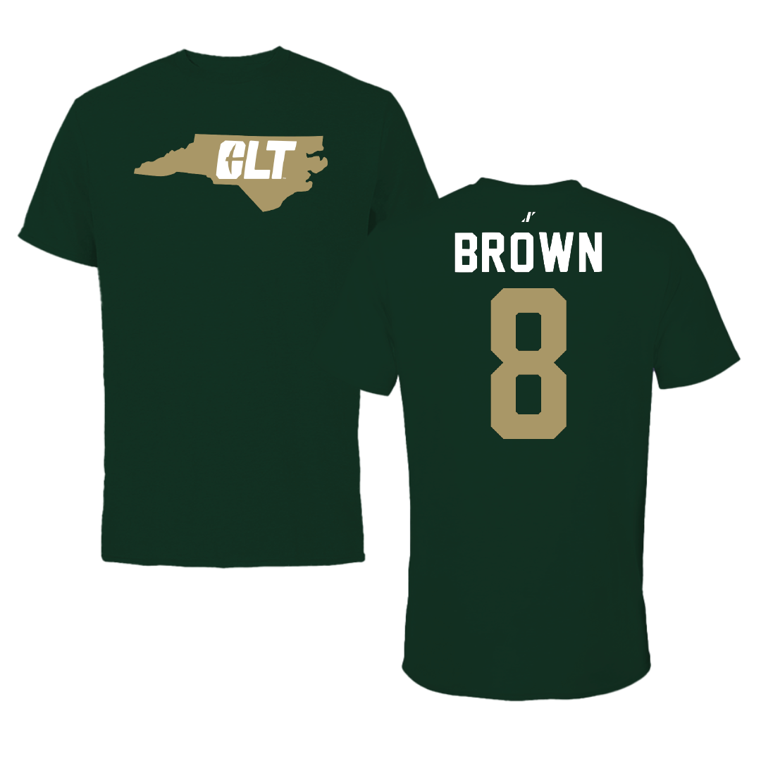 The University of North Carolina at Charlotte Football Forest Green State Tee - #8 Sean Brown