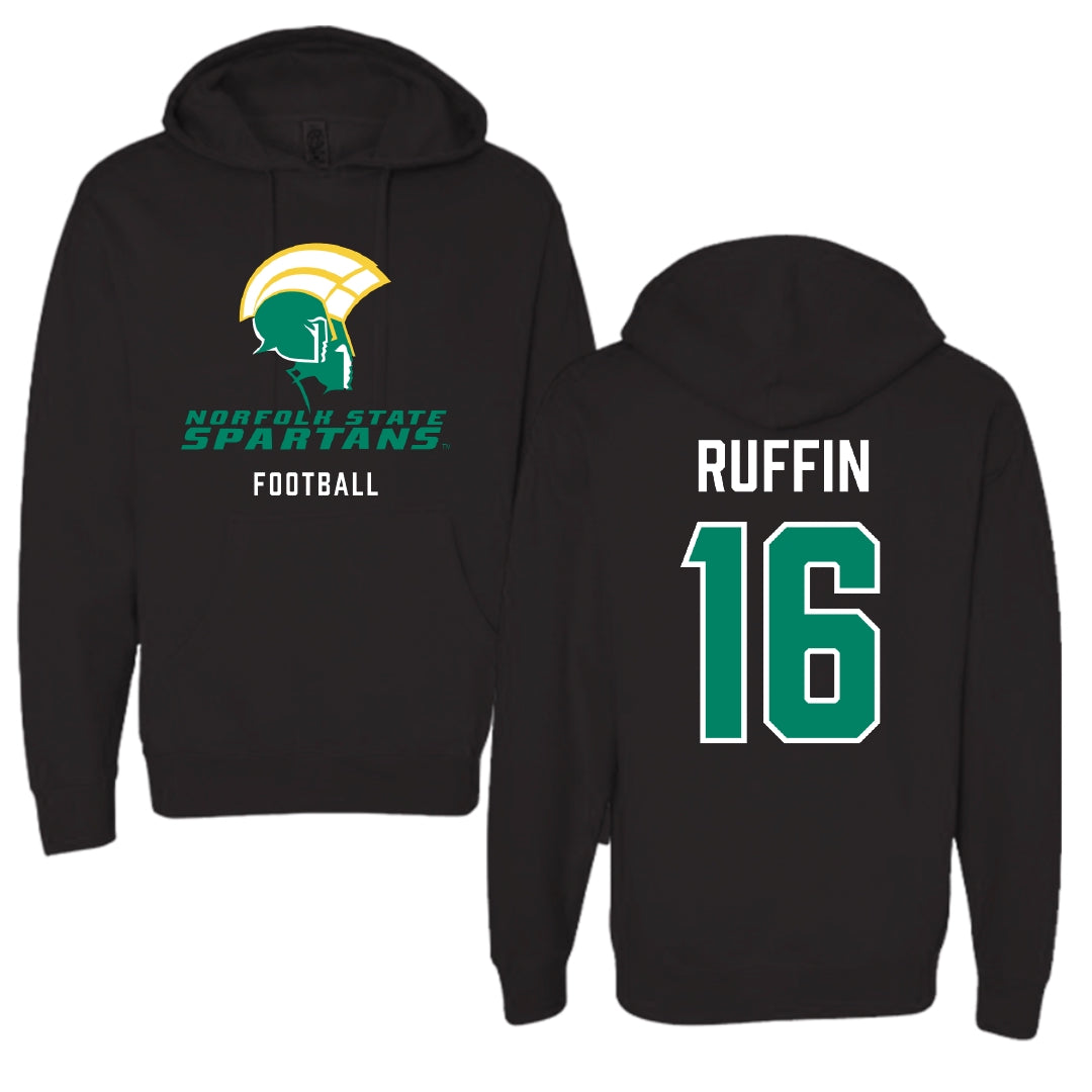 Norfolk State University Football Black Hoodie - #16 Christian Ruffin