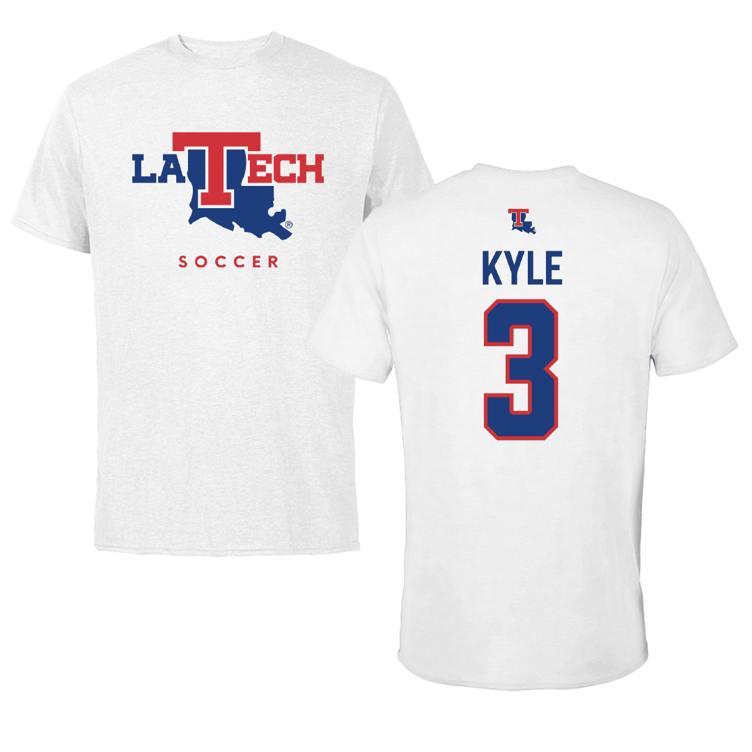 Louisiana Tech University Soccer White Performance Tee - #3 Avery Kyle