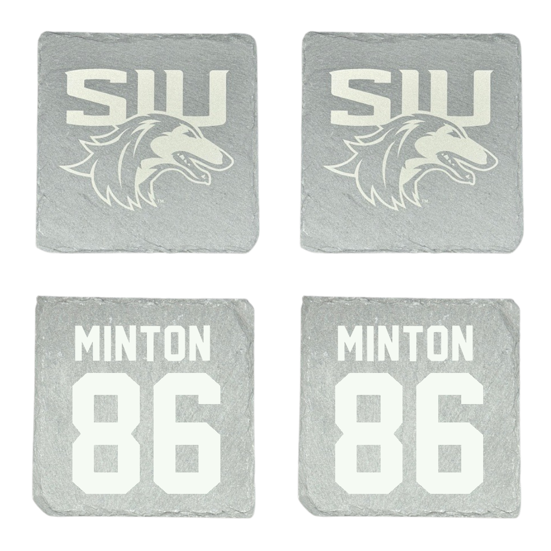 Southern Illinois University at Carbondale Football Stone Coaster (4 Pack)  - #86 Logan Minton
