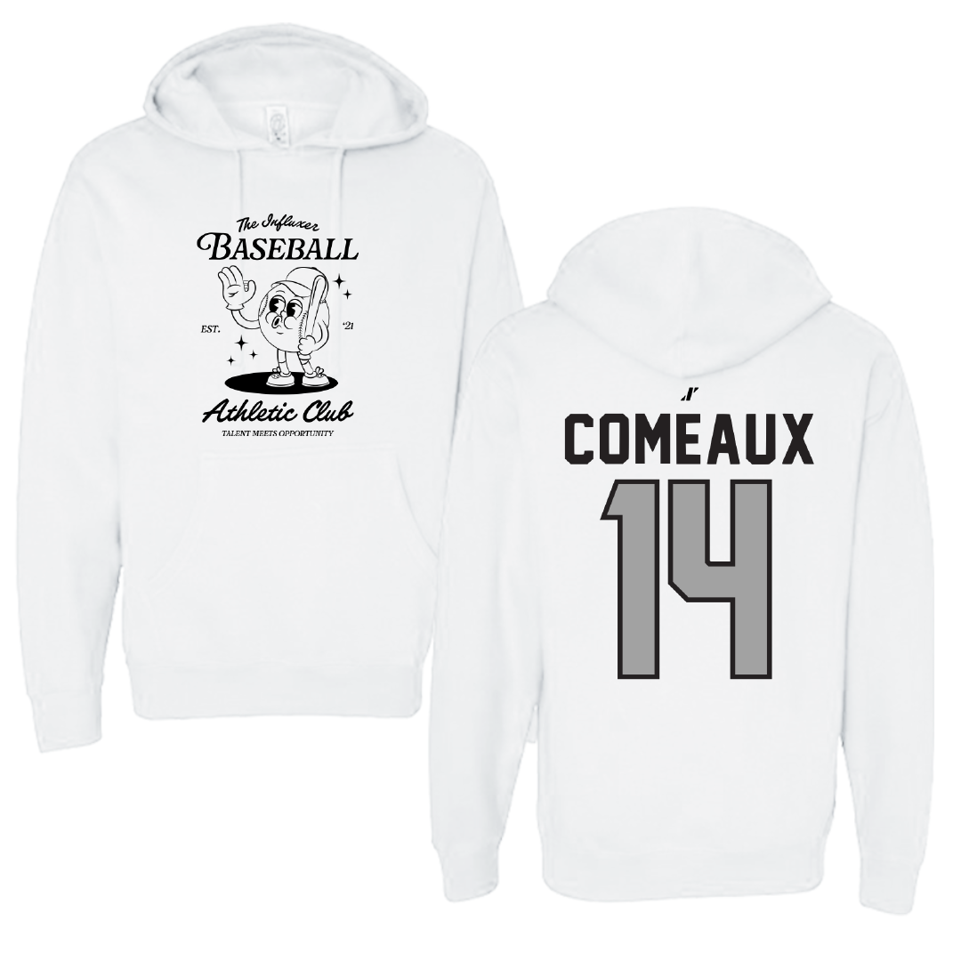 Baseball White Influxer Athletic Club Hoodie - #14 Grant Comeaux