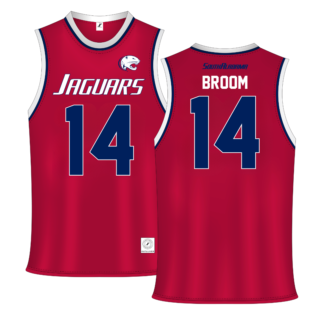 University of South Alabama Red Basketball Jersey - #14 John Broom