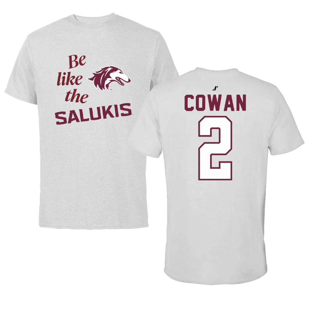Southern Illinois University at Carbondale Football Light Gray Be Like Us Performance Tee - #2 Devin Cowan
