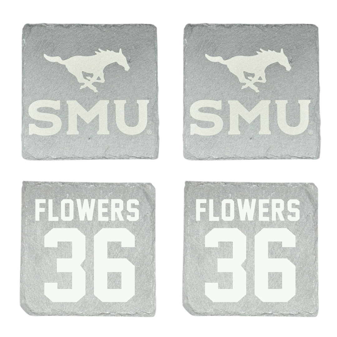 Southern Methodist University Football Stone Coaster (4 Pack)  - #36 Braeden Flowers