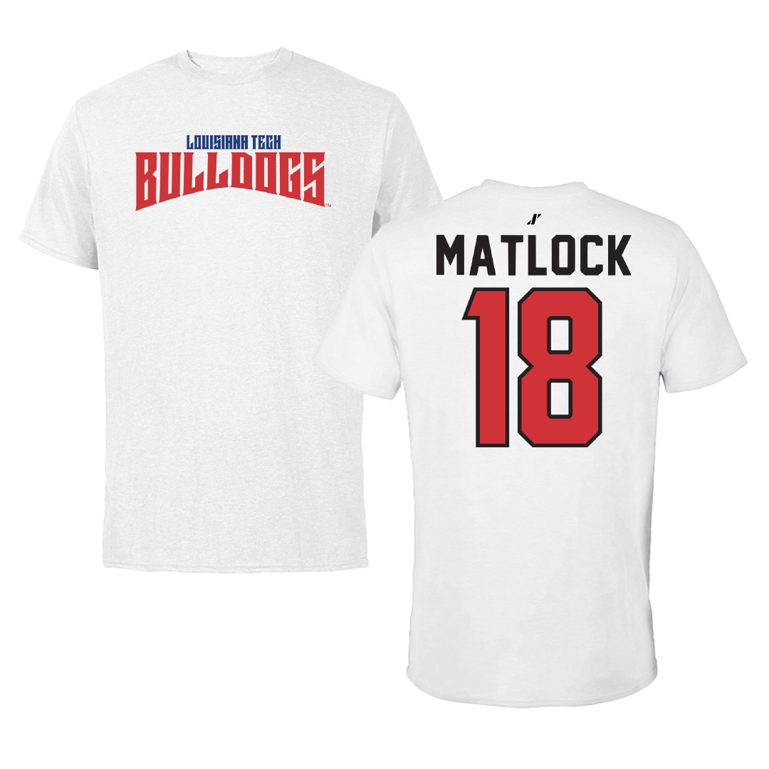 Louisiana Tech University Soccer White Classic Tee - #18 Kalli Matlock
